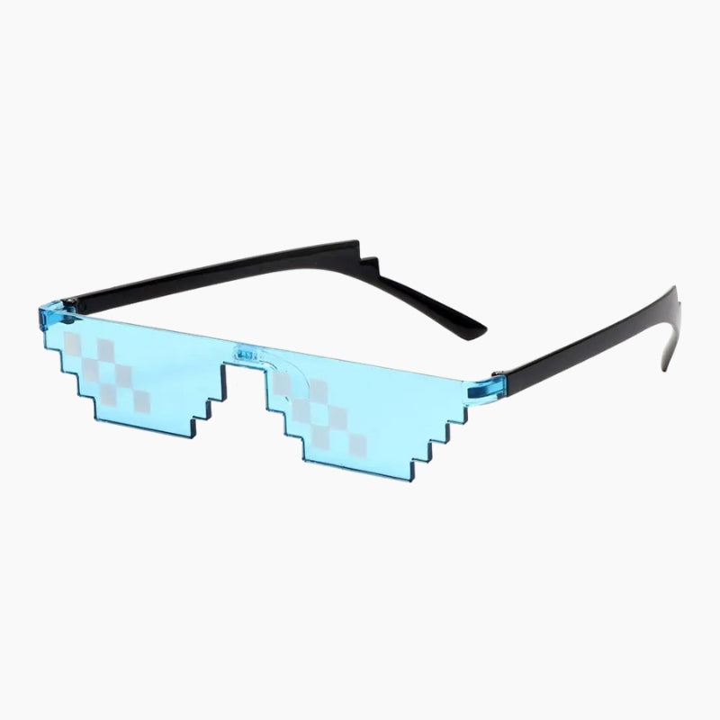 statement pixel sunglasses, retro tech sunglasses