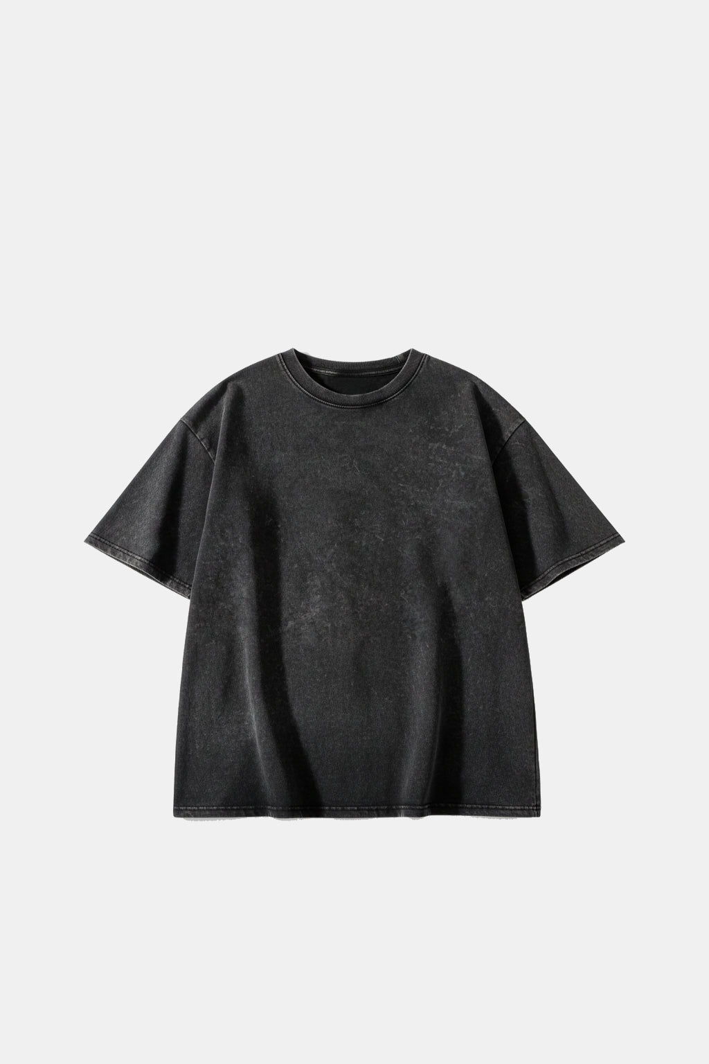 Acid T Shirt - black oversized t-shirt with acid wash fade, front view