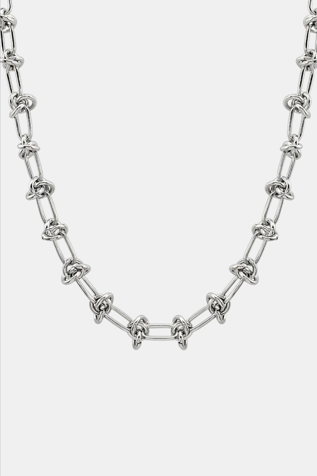 Bar Bracelet Necklace - rectangular bar link chain necklace, front view