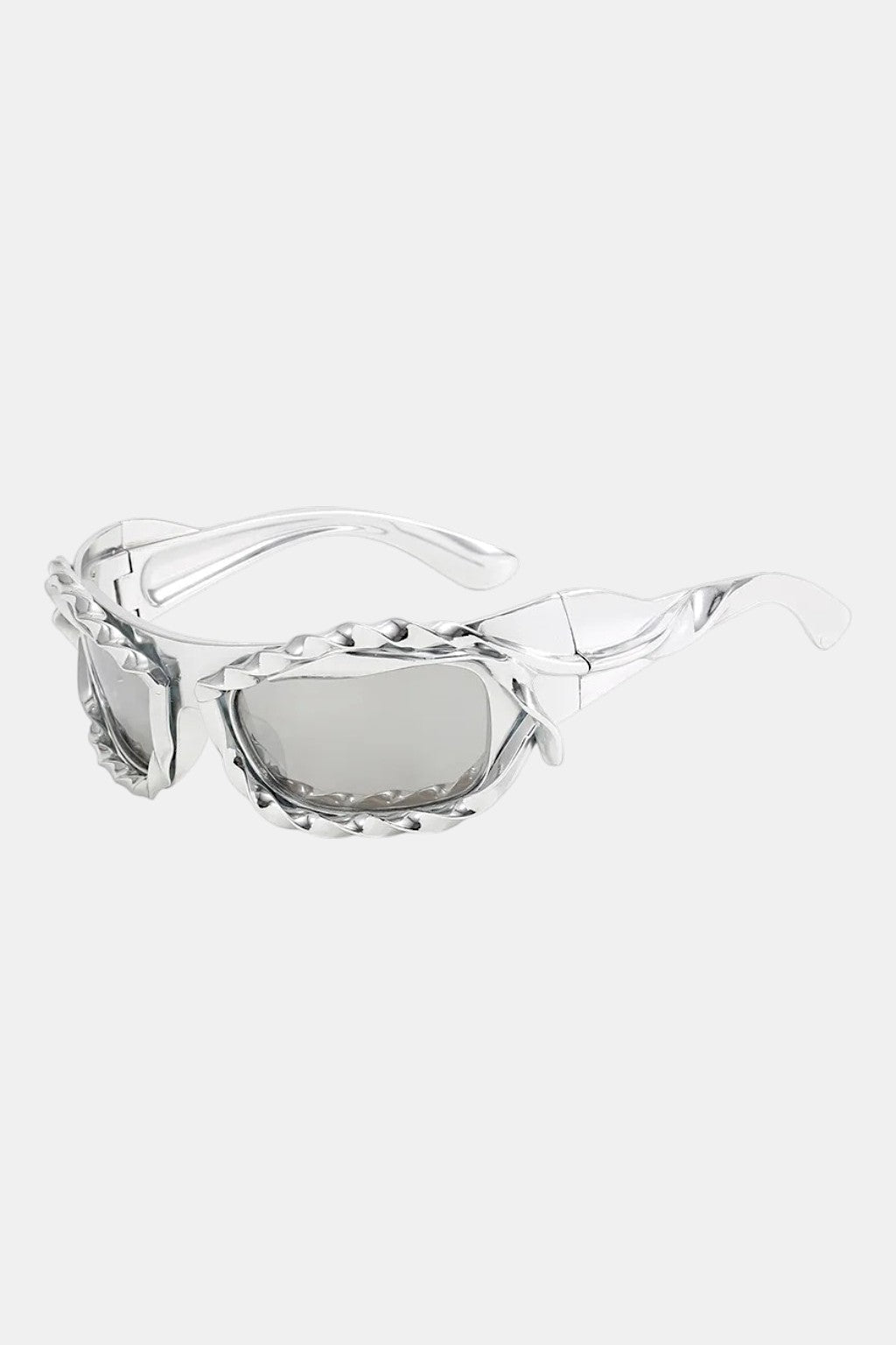 Chrome Glasses - fully mirrored liquid metal sunglasses, front view