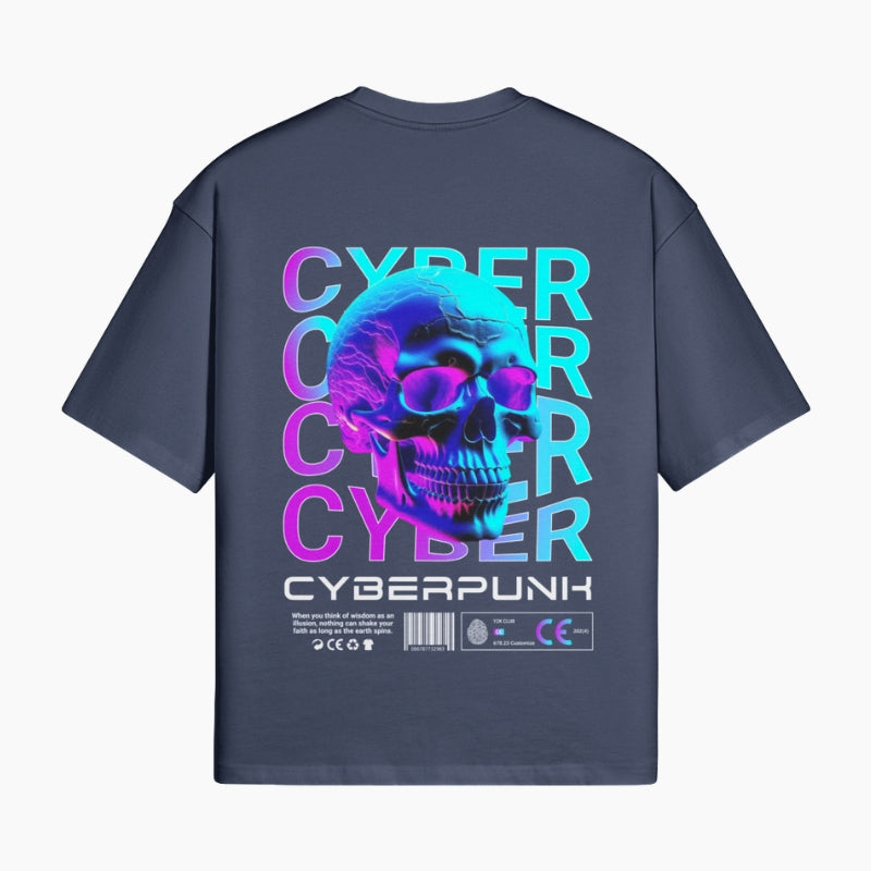 Cyberpunk T-Shirt – Neon Skull