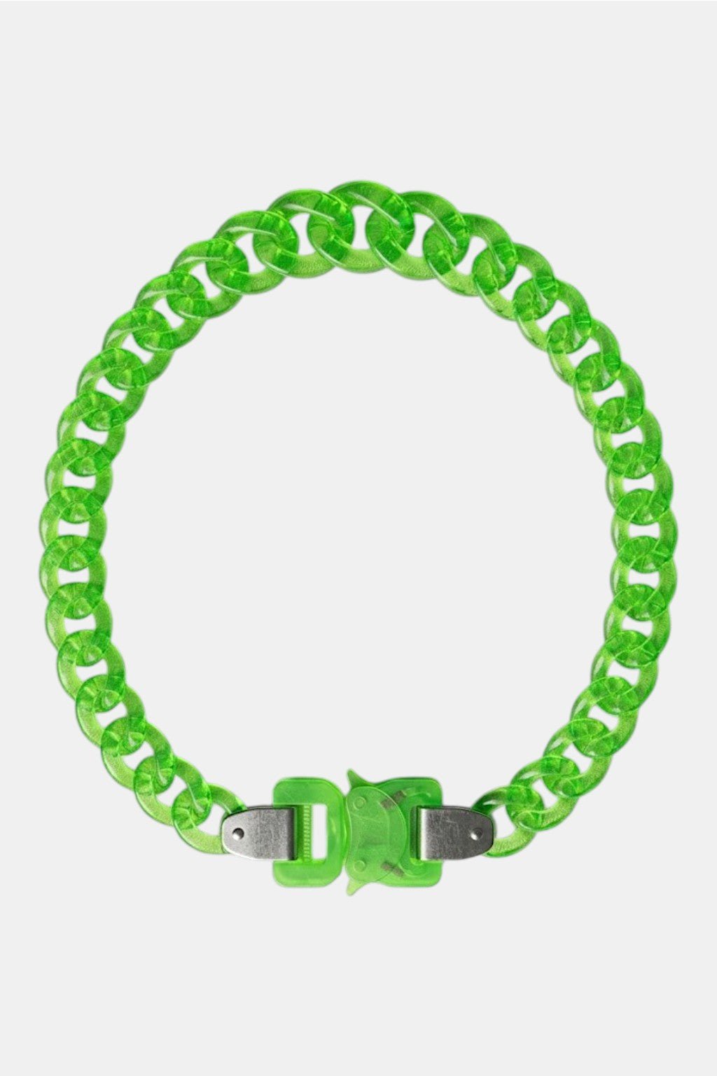 Fluorescent Cuban Chain - neon green Cuban link chain, front view