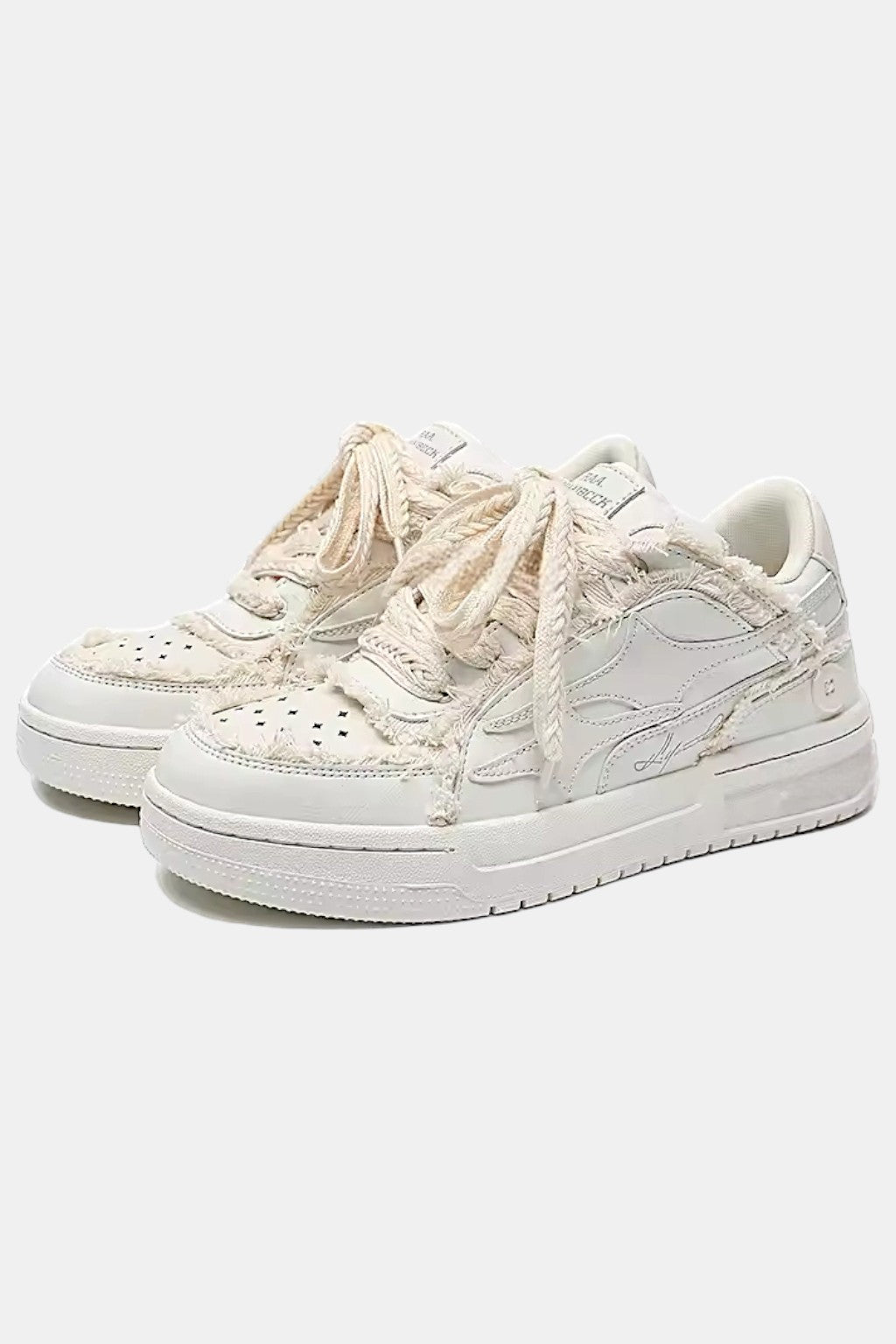 Fur Sneaker - chunky sneakers with faux fur collar detail, front view