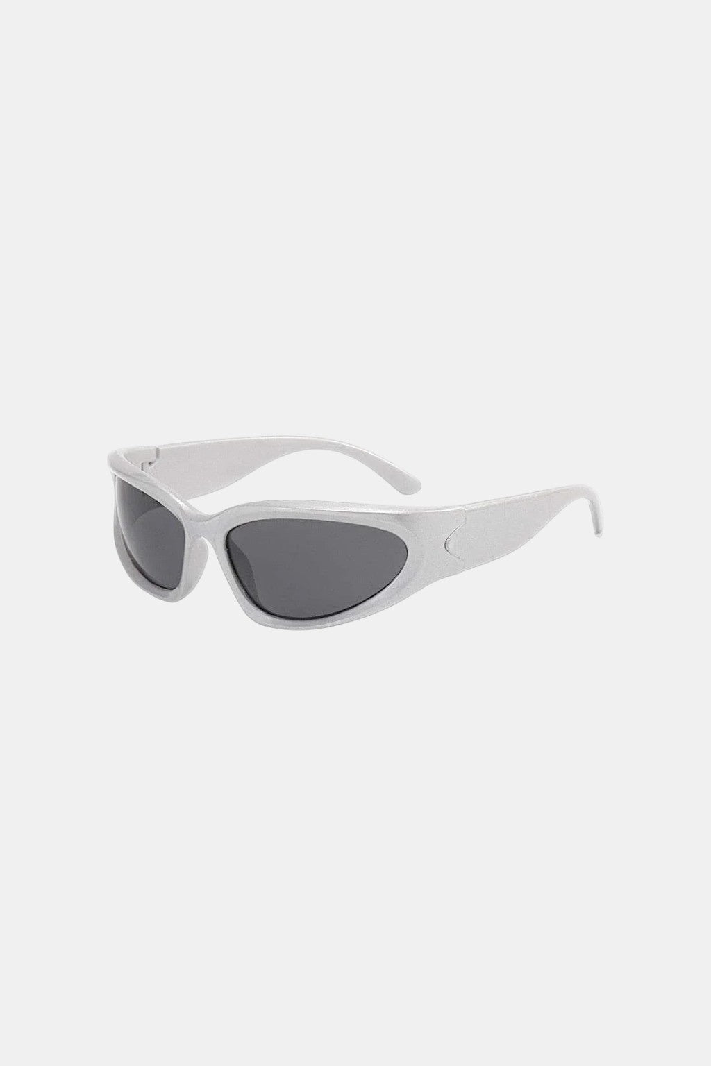 Gorpcore Glasses - white minimal sport frame sunglasses, front view