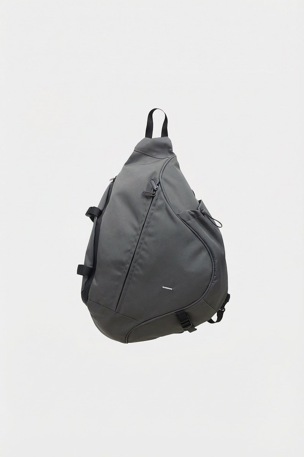 Gorpcore Sling Bag - grey technical sling bag with multiple compartments, front view