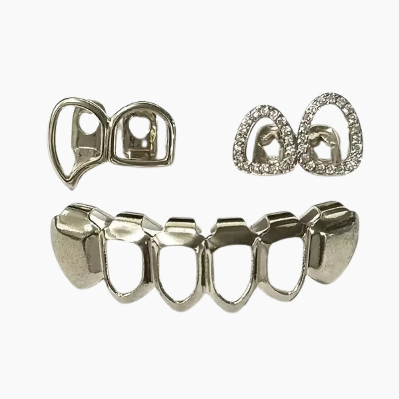 white gold grillz, diamond dust grillz, opal grillz​, rose gold grillz