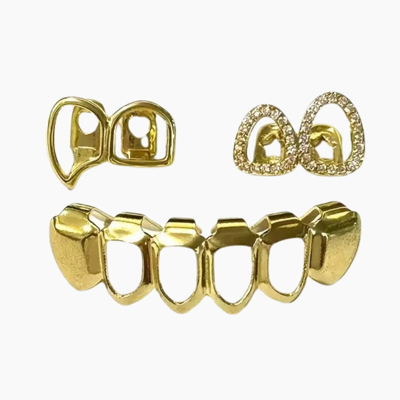 gleeful grillz, gold teeth grillz​, open face grillz