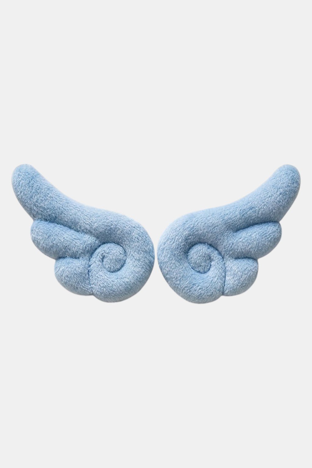 Hair Clip Wing - blue fluffy wing hair clip, front view
