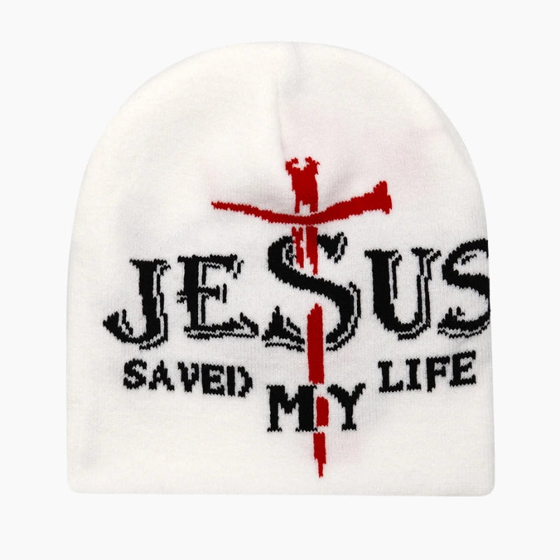 Jesus Beanie – “Jesus Saved My Life” Knit Beanie for Streetwear Style