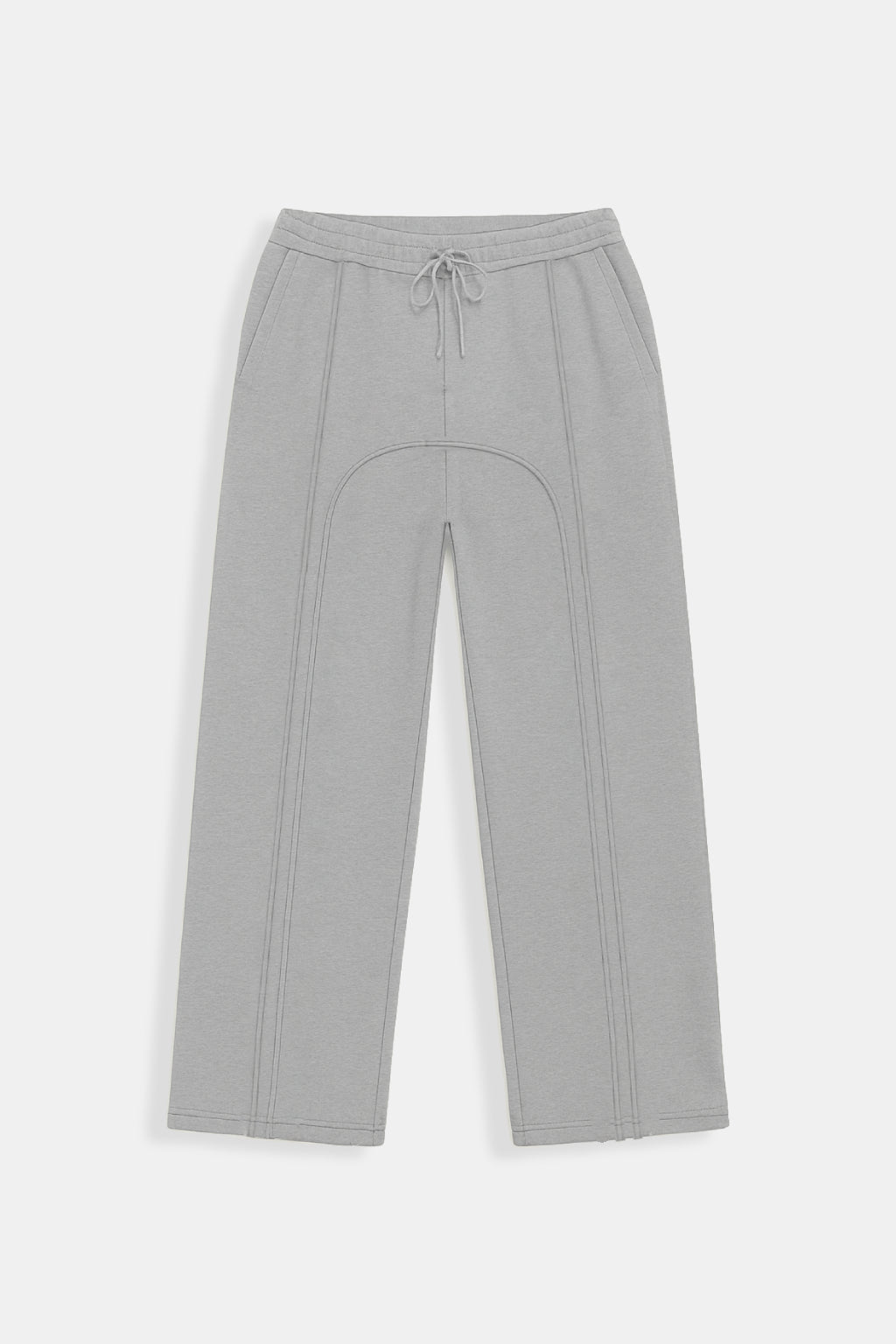 Jogging Pants With Stripe - grey joggers with seam stripe detail, front view
