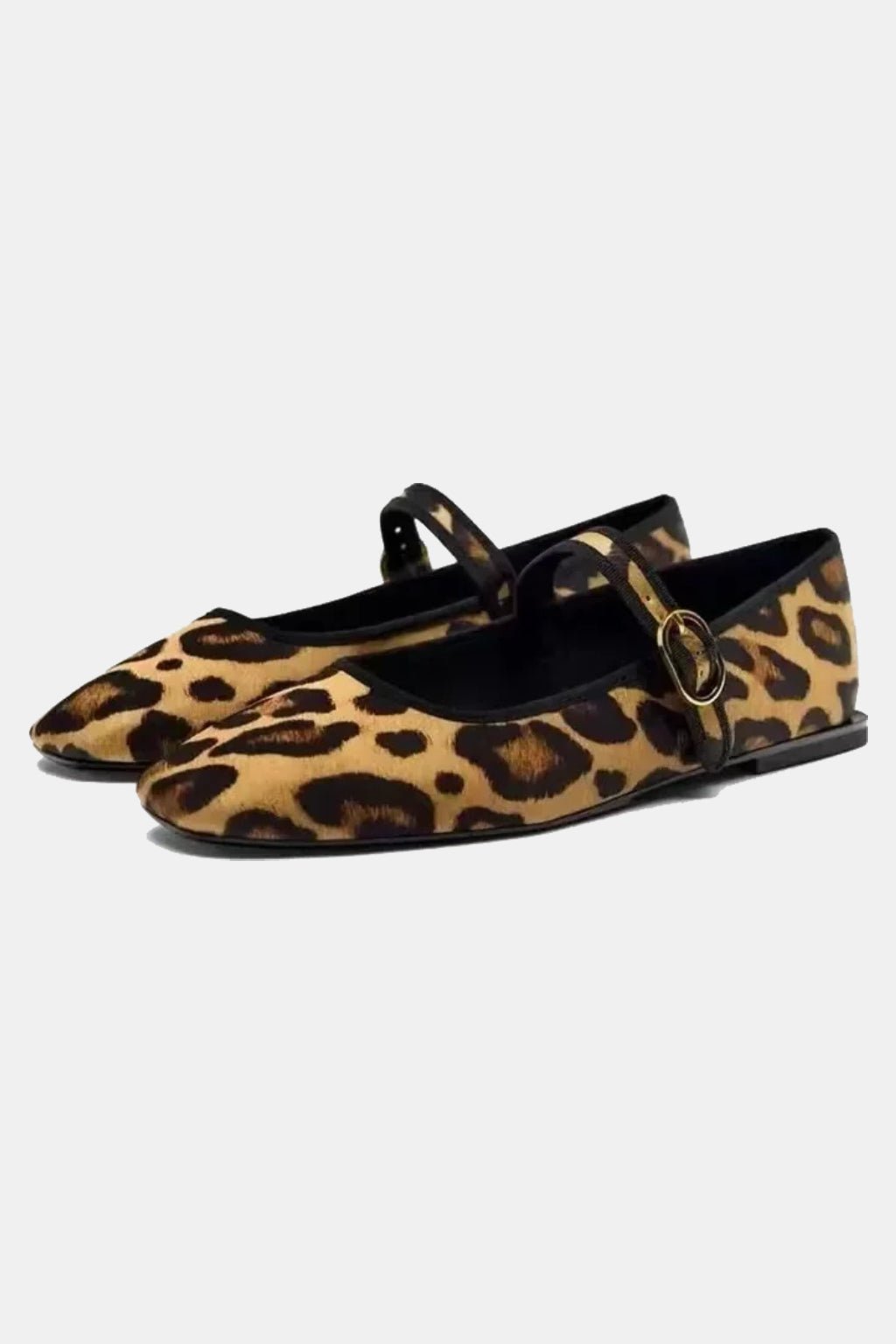 Leopard Mary Jane - leopard print calf hair Mary Jane flats, front view