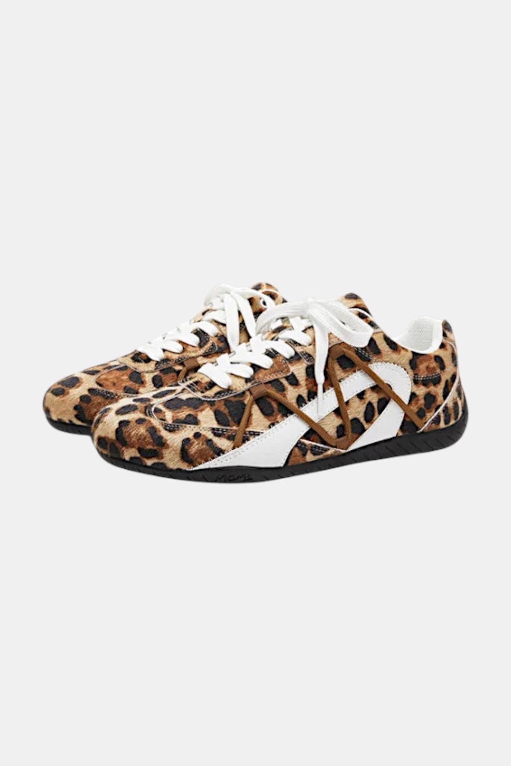 Leopard Shoe - leopard print sneaker with paw shaped toe detail, front view