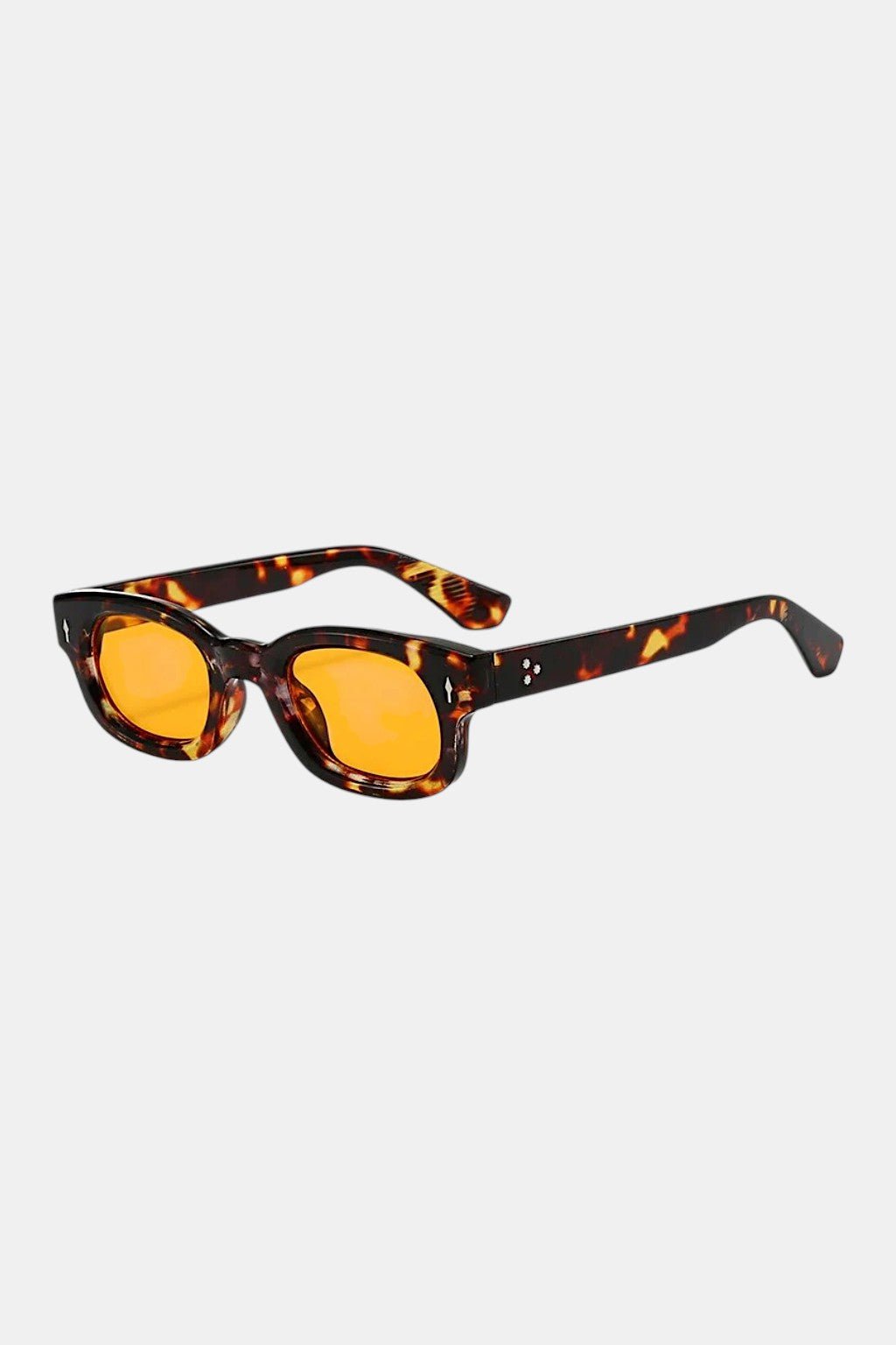 Leopard Sunglasses - leopard tortoiseshell sunglasses with amber tinted lens, front view