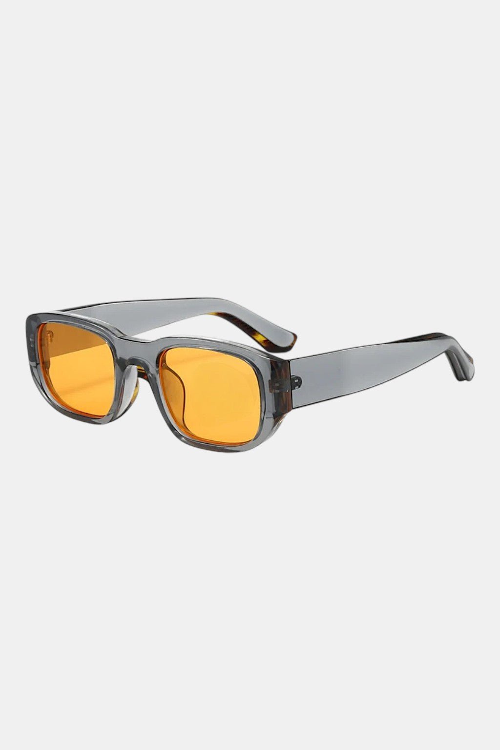 Orange Lens Glasses - grey frame with orange tinted lenses, front view