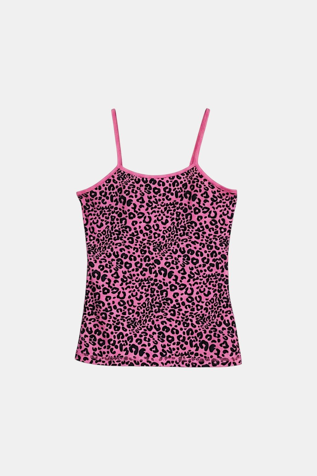 Pink Leopard Top - hot pink leopard print camisole, front view
