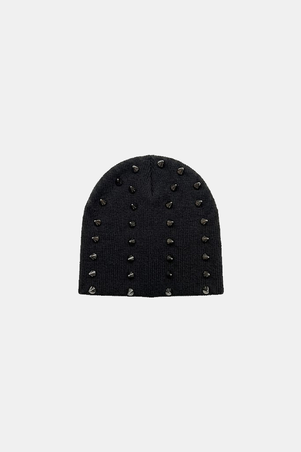 Ribbed Beanie - grey ribbed knit beanie, front view