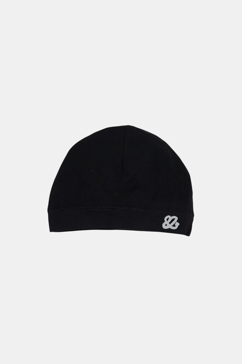 Satin Lined Beanie - black knit beanie with satin interior lining, front view