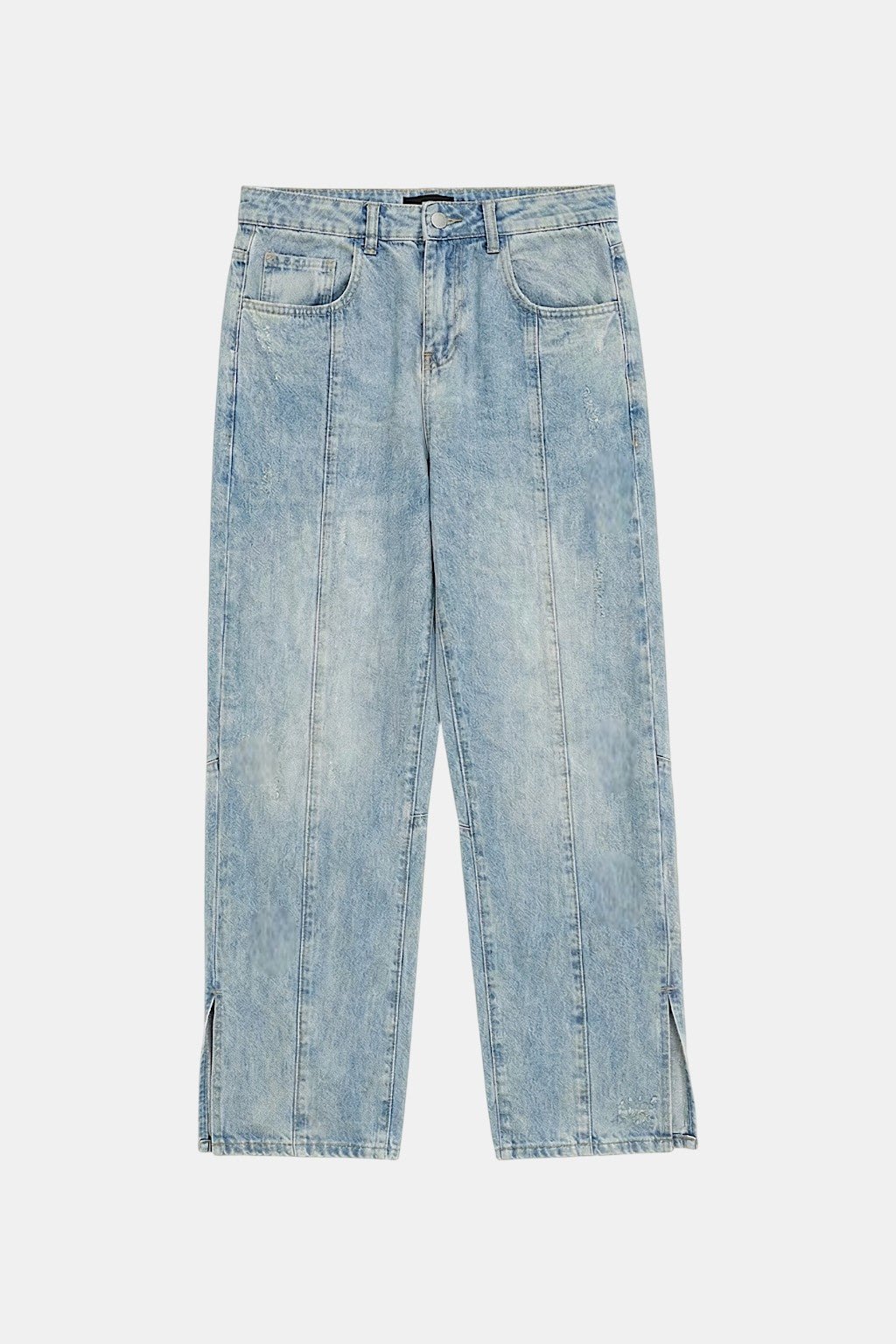Stacked Denim Jeans For Men - washed denim jeans built for ankle stacking, front view