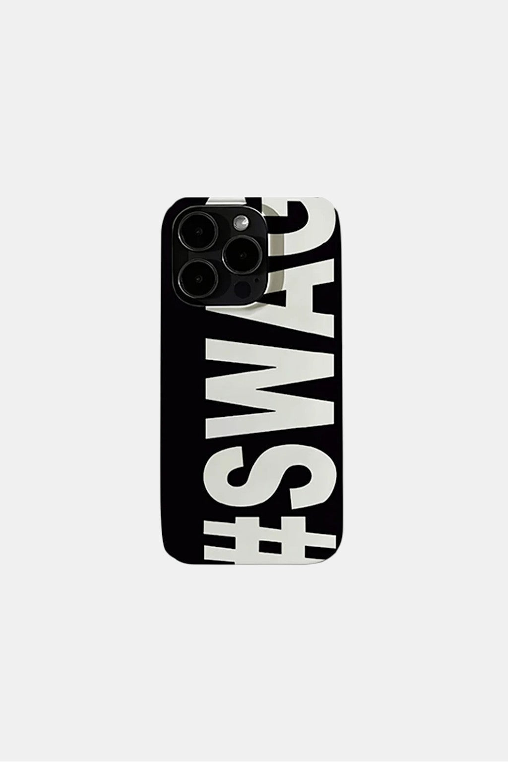 Swag Phone Case - black phone case with bold Swag text graphic, front view