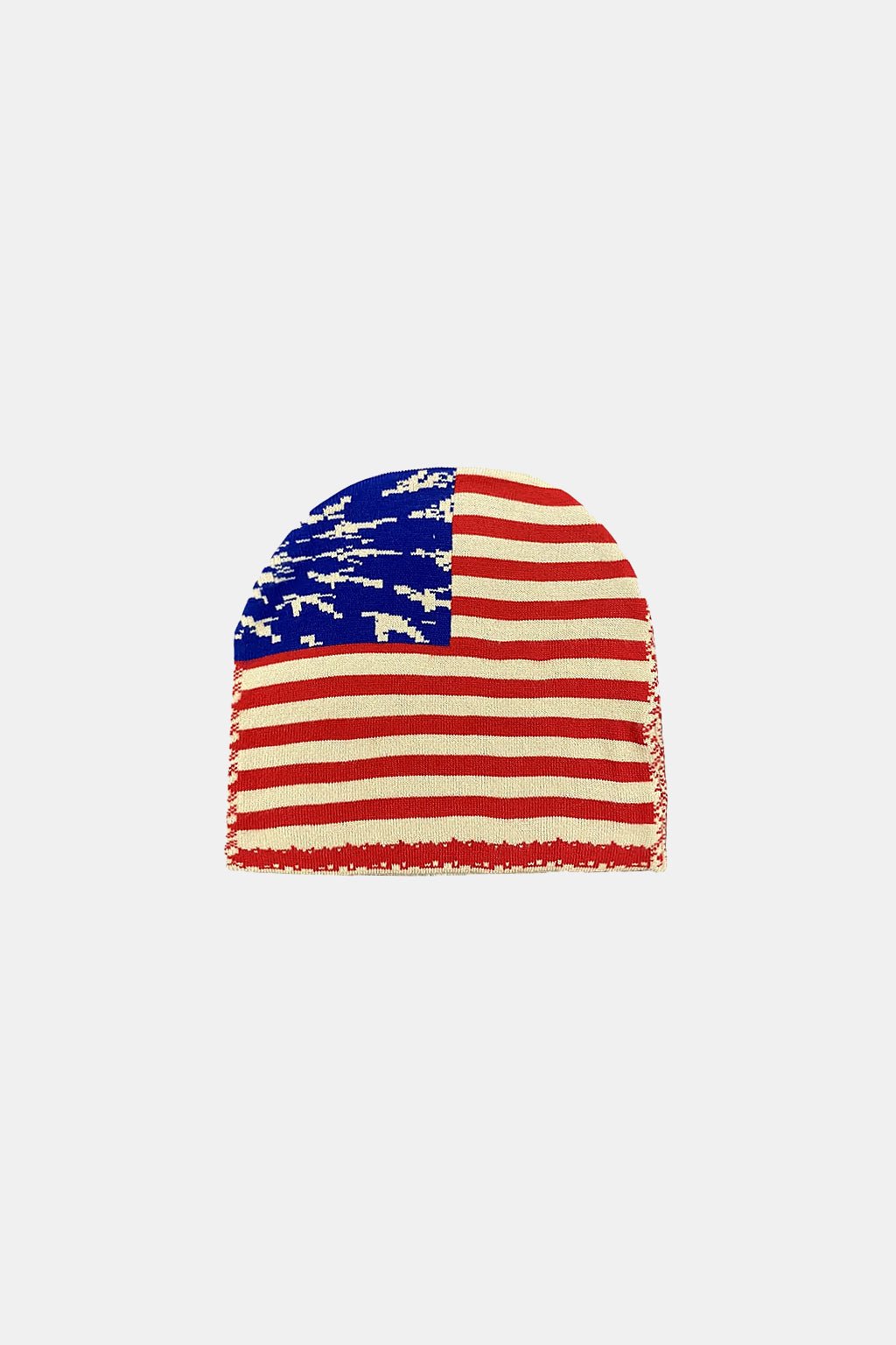 Usa Beanie - beanie with full stars and stripes flag print, front view