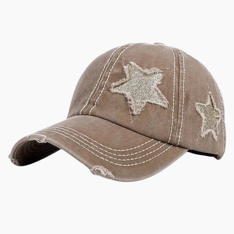 Vintage Baseball Cap – Distressed Star Cap for Streetwear Y2K Style
