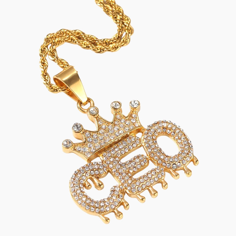 VVS Style Iced CEO Pendant Chain, vvs king