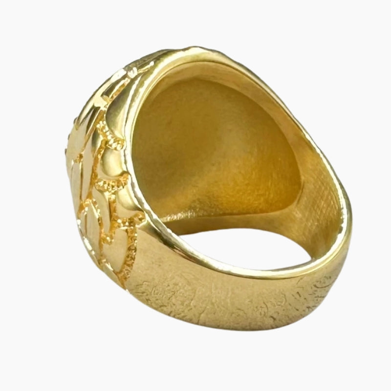 VVS Style Iced Cross Emblem Ring – Y2K Iced Cross Statement Ring