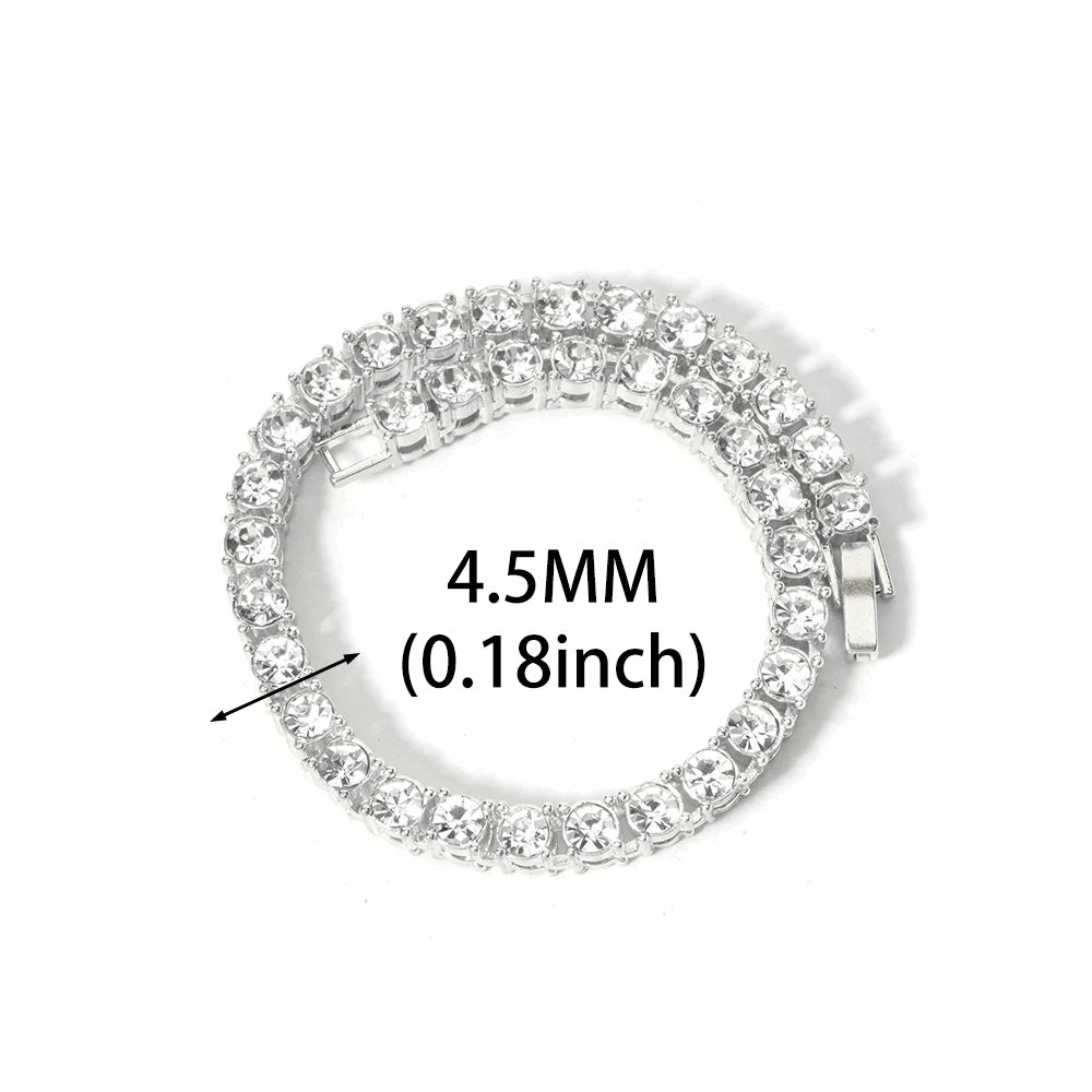 VVS Style Iced Cuban Clasp Bracelet - two tone gold and silver Cuban link bracelet, front view