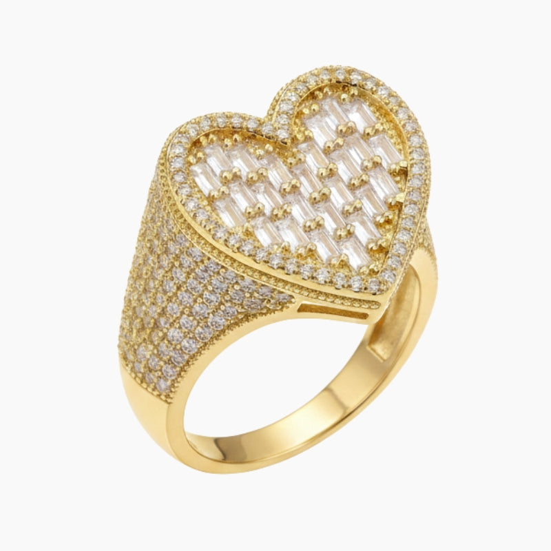 VVS Style Iced Heart Ring – Y2K Iced Heart Jewelry