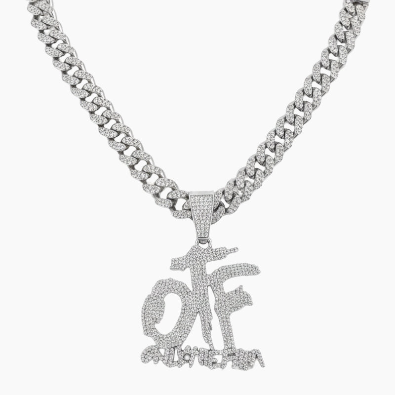 VVS Style Iced Monogram Pendant Chain