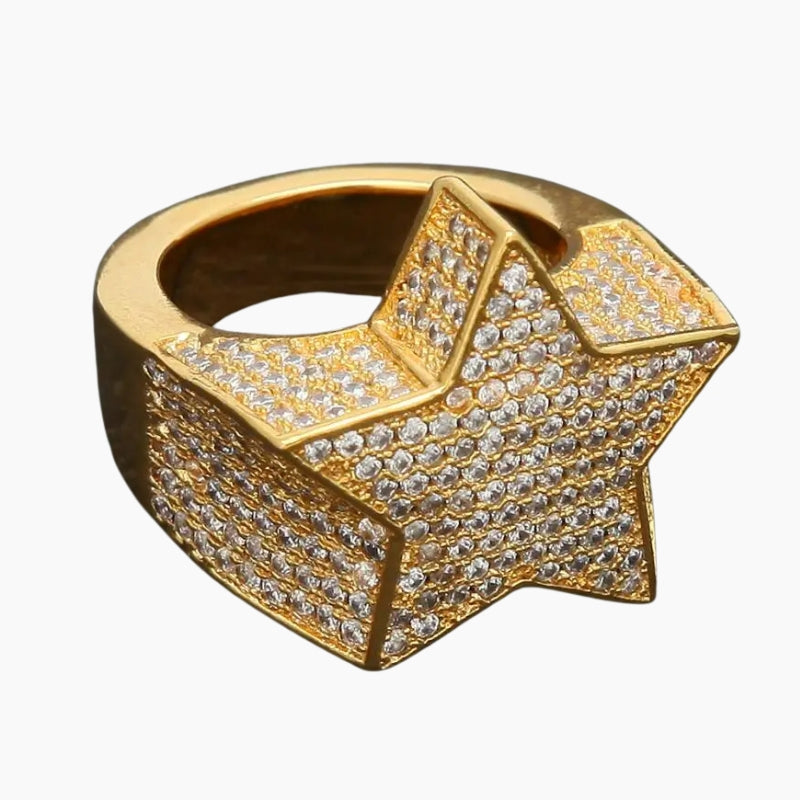VVS Style Iced Star Ring – Y2K Star Ring with Iced Finish