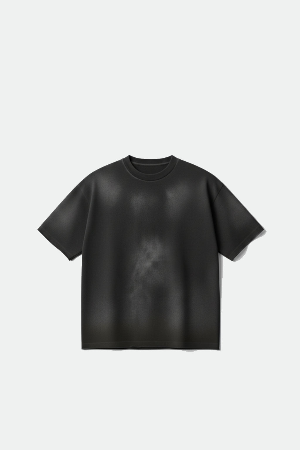 Washed Out T Shirt - black oversized t-shirt with faded wash, front view