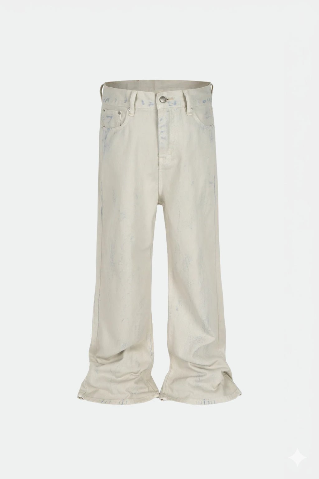 White Barrel Jeans - off white barrel leg jeans, front view