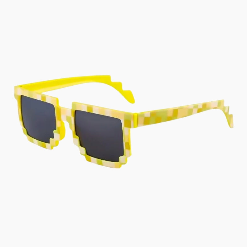 retro pixel sunglasses, Y2K block sunglasses
